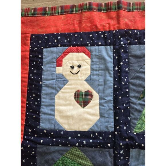 Christmas Patchwork Applique Handmade Tree/Snowman Decoration - Picture 8 of 10